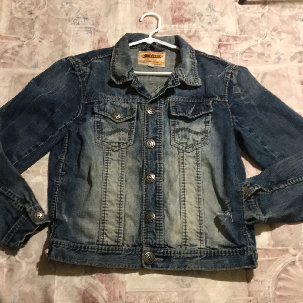 Rivet De Cru Distressed Blue Jeans Jacket Size M